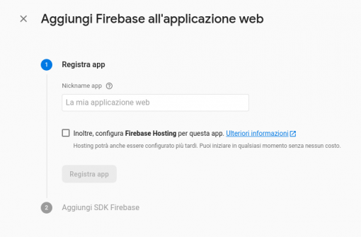 Aggiungi Firebase